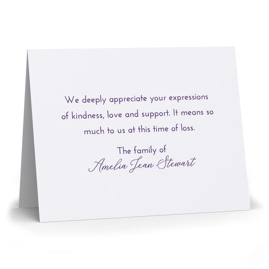 Stewart Folded Sympathy Cards with Optional Inside Imprint - Raised Ink